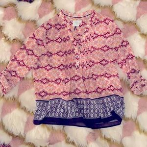 Flowy boho print blouse XS